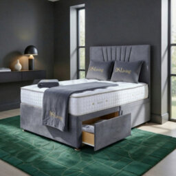 DS Living Elysian Silver King Four Drawer Divan Bed - thumbnail 2