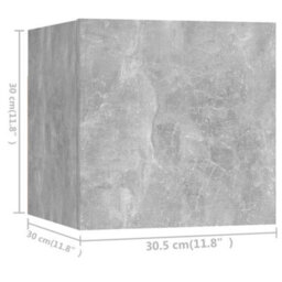 Berkfield 4 Piece Tv Cabinet Set Concrete Grey Engineered Wood - thumbnail 6