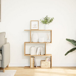 Berkfield Room Divider Bookcase 3-Tier Artisan Oak 70X24X97 Cm Engineered Wood - thumbnail 3