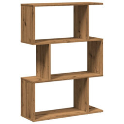 Berkfield Room Divider Bookcase 3-Tier Artisan Oak 70X24X97 Cm Engineered Wood - thumbnail 7
