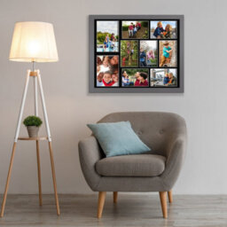 AK Frames 20X16 Dark Grey Sleek Multi Photo Frame With Black Mount - Holds 9 Apertures (2X) 7X5, (7X) 6X4 Photos - thumbnail 3