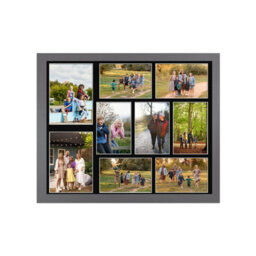 AK Frames 20X16 Dark Grey Sleek Multi Photo Frame With Black Mount - Holds 9 Apertures (2X) 7X5, (7X) 6X4 Photos - thumbnail 1