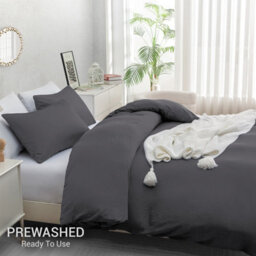Lazzaro Luxury Prewashed Microfiber Double Duvet Cover Set Durable Reversible Bedding Sets With Secure Zipper Closure - thumbnail 3