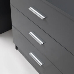 Timber Art Design Rio Costa 3 Drawer Bedroom Cabinet Bedside Chest Of Drawers Dark Grey - thumbnail 3