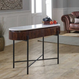 Opal Mango Wood Console Table With Marble Top And Metal Legs - thumbnail 9