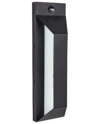Beliani Motion-Activated Outdoor Wall Light Black Metal Sconce With Glass Shade - thumbnail 3