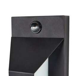 Beliani Motion-Activated Outdoor Wall Light Black Metal Sconce With Glass Shade - thumbnail 4
