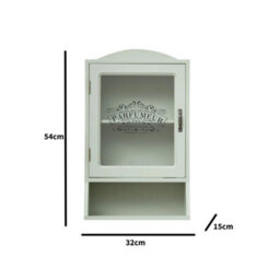 Melody Maison Vintage Style Sage Green Glass Fronted Wall Cabinet 54Cm X 32Cm - thumbnail 9