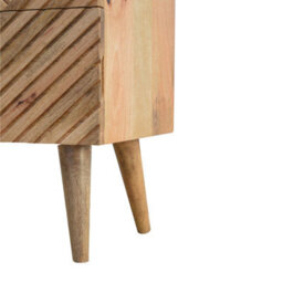 Wyld Haus Orvieto Carved Natural Mango Wood 2-Drawer Bedside Table - thumbnail 8