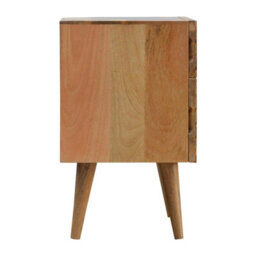 Wyld Haus Orvieto Carved Natural Mango Wood 2-Drawer Bedside Table - thumbnail 7
