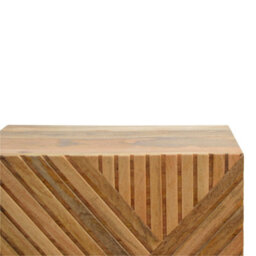 Wyld Haus Orvieto Carved Natural Mango Wood 2-Drawer Bedside Table - thumbnail 6