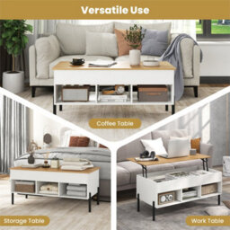 Lift Top Coffee Table With Storage 100X50Cm White - thumbnail 5