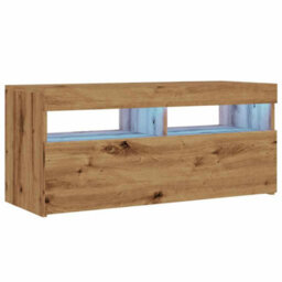 Berkfield Tv Cabinet With Led Lights Artisan Oak 90X35X40 Cm Engineered Wood - thumbnail 3