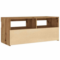 Berkfield Tv Cabinet With Led Lights Artisan Oak 90X35X40 Cm Engineered Wood - thumbnail 9