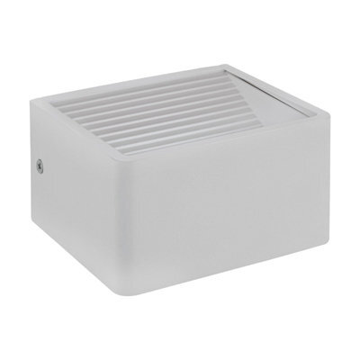 Stylish Ip44 Outdoor Wall Light In White Aluminium With Built-In 6W Led - image 1