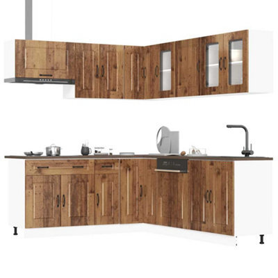 Berkfield 11 Piece Kitchen Cabinet Set Kalmar Old Wood Engineered Wood - image 1