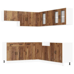Berkfield 11 Piece Kitchen Cabinet Set Kalmar Old Wood Engineered Wood - thumbnail 2