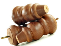 L&F 4X Solid Turned Wood Furniture Legs Chair Settee Feet 155mm 8mm Thread Mahogany Stain Pkc220 - thumbnail 3