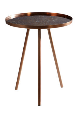 Orsina Elegant Matte Copper Finish Side Table, Versatile Design Sidetable By Couch, Easily Maintained Corner Table - image 1