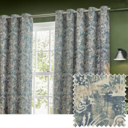 Wylder Bengal Chenille Room Darkening Eyelet Curtain Pair Wedgewood (W)168Cm X (D)137Cm - thumbnail 6