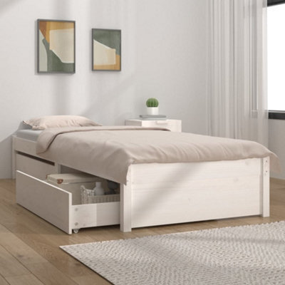 Berkfield Bed Frame With Drawers White 90X190 Cm 3Ft Single - image 1