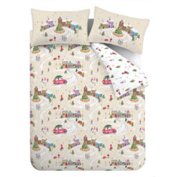 Catherine Lansfield Bedding Christmas Town Reversible Duvet Cover Set With Pillowcase Neutral - thumbnail 5