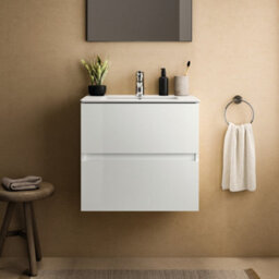 Ideal Standard Eurovit+ 600mm Wall Mounted Vanity Unit With 2 Drawers In Gloss White - thumbnail 2