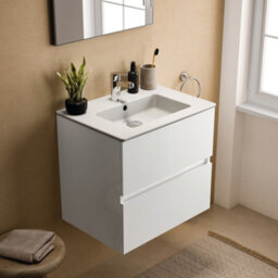 Ideal Standard Eurovit+ 600mm Wall Mounted Vanity Unit With 2 Drawers In Gloss White - thumbnail 3