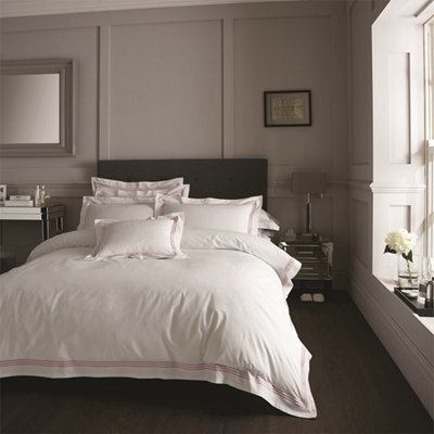 Gc Gaveno Cavailia Sheer Elegance Duvet Cover Bedding Set Double 3Pc White/pink With Matching Pillowcases - image 1