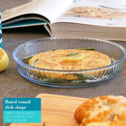Argon Tableware Round Glass Oven Dishes - 26 X 26Cm - 2X Optical Baking Casserole Lasagne Roasting Roaster Cooking Tray Bowl - thumbnail 3