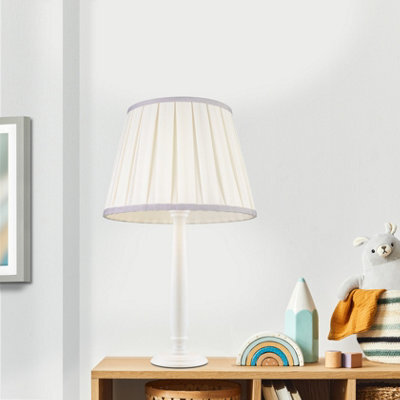 Cream & Grey Pleated Tapered Lamp Shade (D)25Cm - image 1