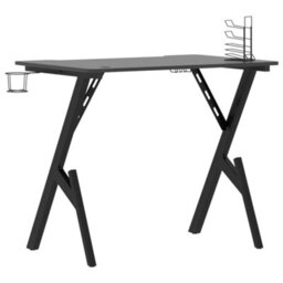 Berkfield Gaming Desk With Y Shape Legs Black 90X60X75 Cm - thumbnail 5