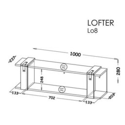 Arte Sleek Urban Wall Shelf - Lofter, Oak Wotan & Concrete, H296mm W1000mm D237mm - thumbnail 3
