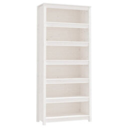 Vidaxl Book Cabinet White 80X35X183 Cm Solid Wood Pine Book Cabinets - thumbnail 2