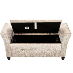 Lassic Vida Designs Seville Storage Ottoman Crushed Velvet Champagne Storage Ukfr Bench Chest Bedroom Living Room  - thumbnail 9