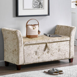 Lassic Vida Designs Seville Storage Ottoman Crushed Velvet Champagne Storage Ukfr Bench Chest Bedroom Living Room  - thumbnail 3