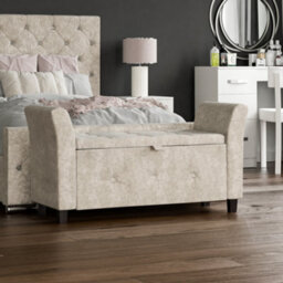 Lassic Vida Designs Seville Storage Ottoman Crushed Velvet Champagne Storage Ukfr Bench Chest Bedroom Living Room  - thumbnail 1