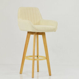 Lakeland Furniture Karlstad Natural Cream Boucle Wooden Leg Base Bar Stool - thumbnail 4