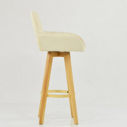 Lakeland Furniture Karlstad Natural Cream Boucle Wooden Leg Base Bar Stool - thumbnail 5