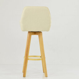 Lakeland Furniture Karlstad Natural Cream Boucle Wooden Leg Base Bar Stool - thumbnail 6