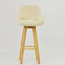 Lakeland Furniture Karlstad Natural Cream Boucle Wooden Leg Base Bar Stool - thumbnail 3