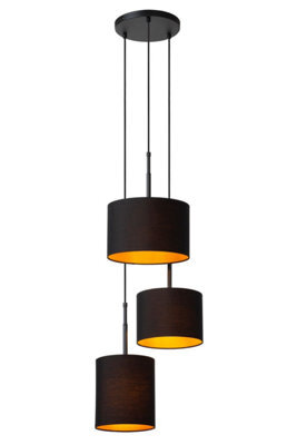 Lucide Maya - Pendant Light - 46 Cm - 3Xe27 - Black - image 1