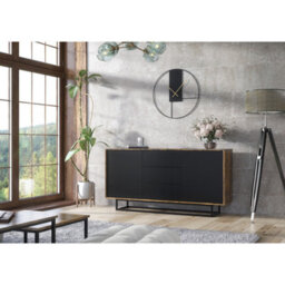 Creative Furniture Vista Loft Sideboard 140Cm - Rustic & Black Doors - thumbnail 6