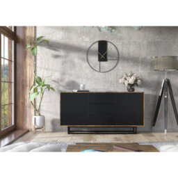 Creative Furniture Vista Loft Sideboard 140Cm - Rustic & Black Doors - thumbnail 2
