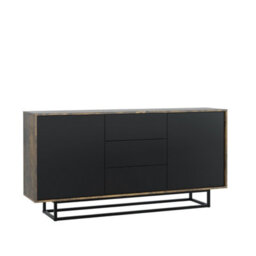 Creative Furniture Vista Loft Sideboard 140Cm - Rustic & Black Doors - thumbnail 9