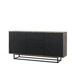 Creative Furniture Vista Loft Sideboard 140Cm - Rustic & Black Doors - thumbnail 8