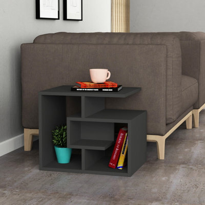Decortie Labirent Modern Coffee Table 54Cm Maze Design Multipurpose Anthracite Grey Living Room H 45Cm - image 1