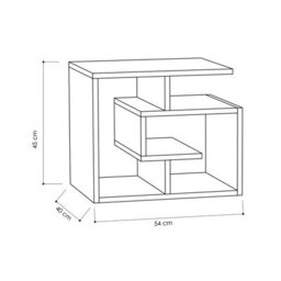 Decortie Labirent Modern Coffee Table 54Cm Maze Design Multipurpose Anthracite Grey Living Room H 45Cm - thumbnail 3
