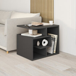 Decortie Labirent Modern Coffee Table 54Cm Maze Design Multipurpose Anthracite Grey Living Room H 45Cm - thumbnail 4