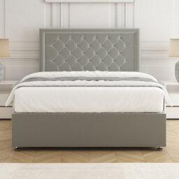 Bsspoke Nova Divan Bed In Silver Plush Velvet 24Inch Headboard & 2 Drawers Same Side No Mattress In Double 3Ft 4Ft 5Ft 6Ft - thumbnail 3